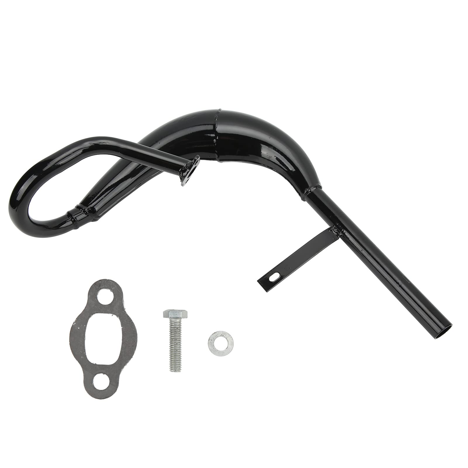 Acouto Motorized Bike Fat Belly Exhaust Muffler Pipe Black